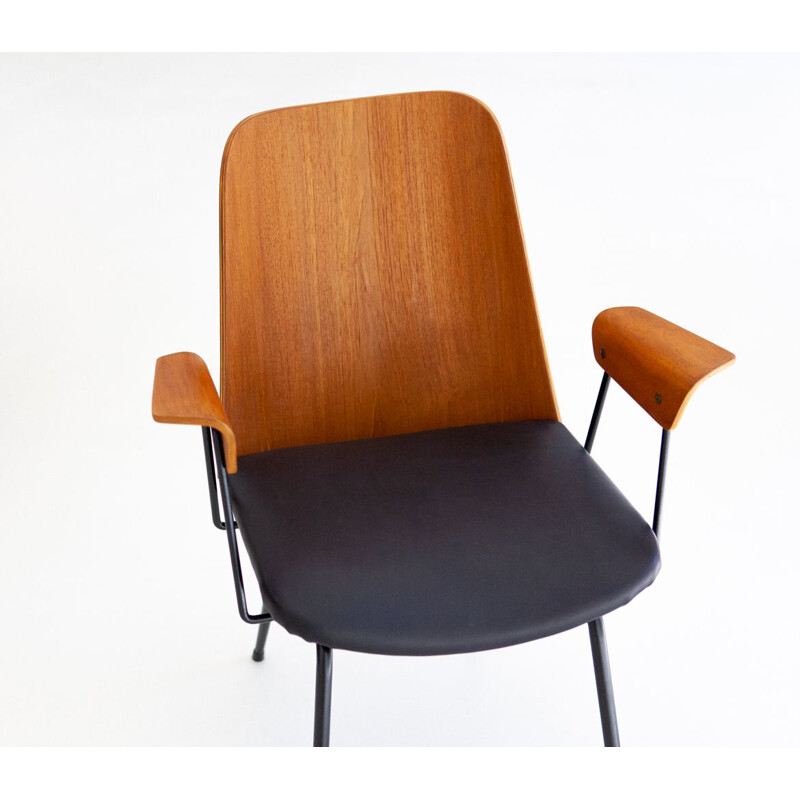 Italian vintage desk armchair by Gastone Rinaldi for Rima, 1950s