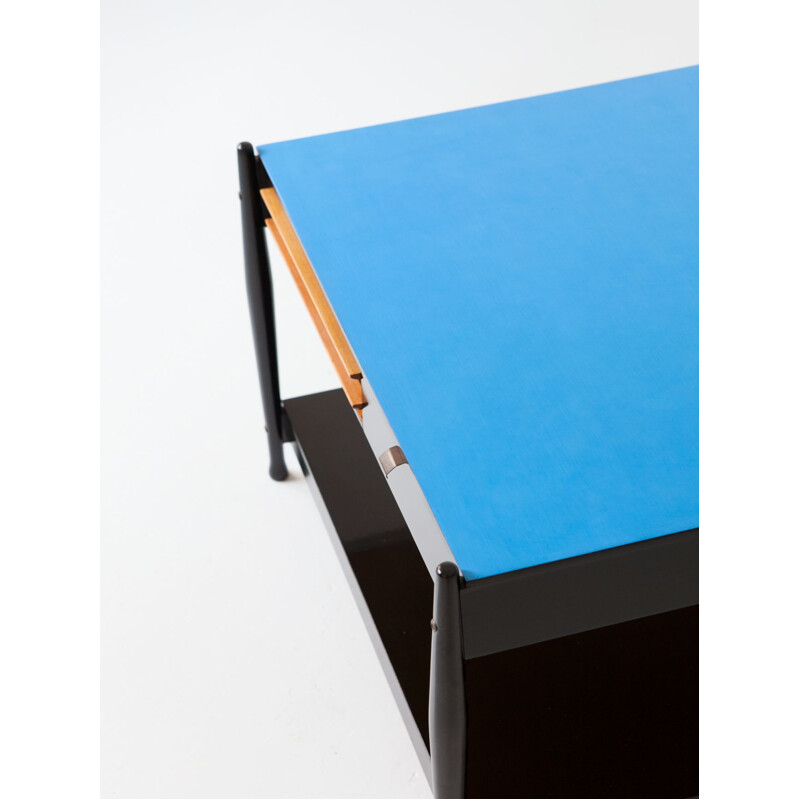 Italian vintage black and blue coffee table by Fratelli Reguitti, 1950s