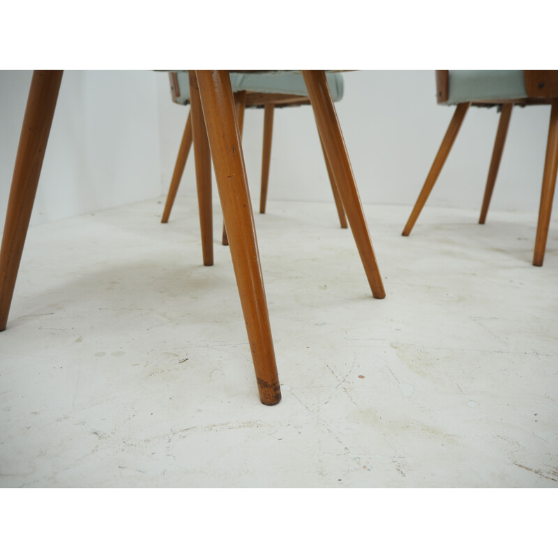 Set of 4 vintage wooden chairs by Antonin Suman, 1960