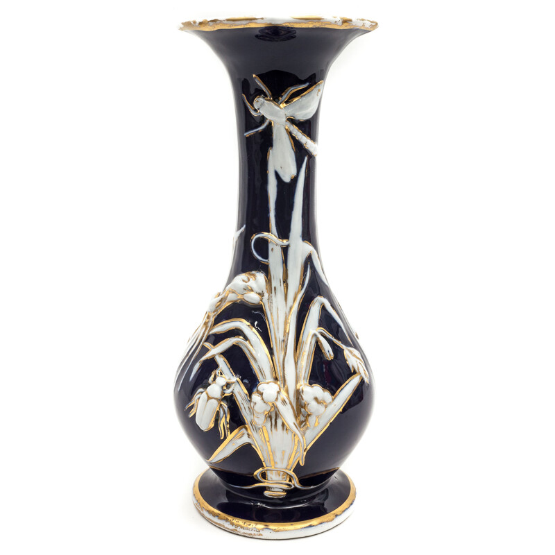 Vintage Art Nouveau dragonfly vase, 1900