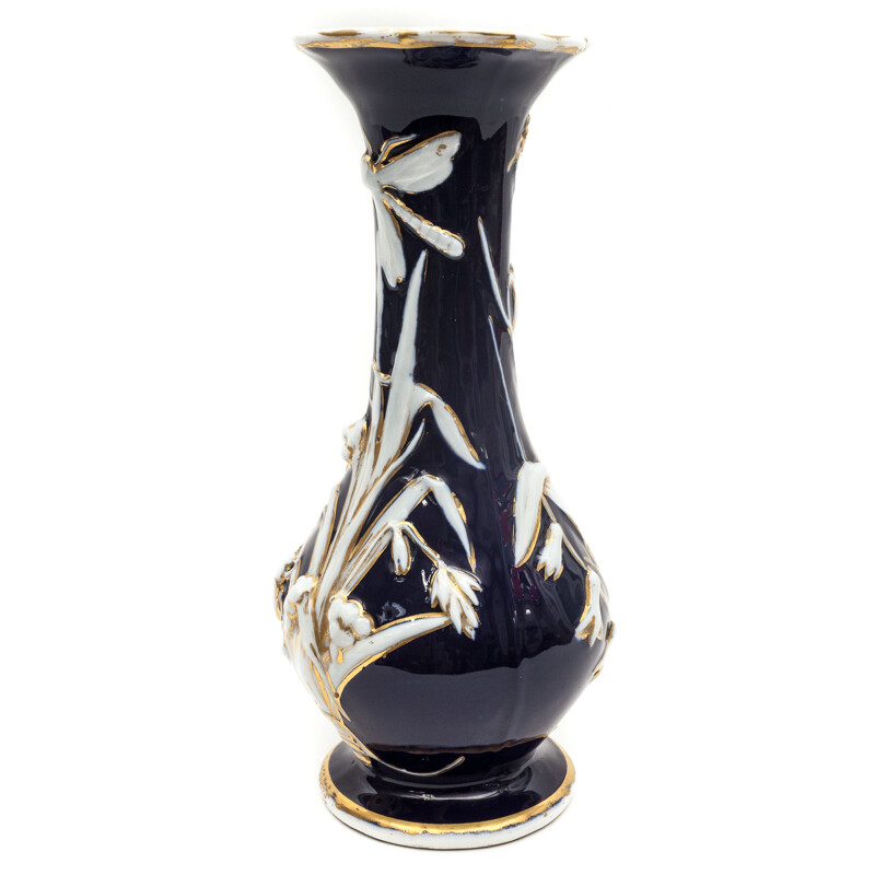 Vase libellule vintage Art Nouveau, 1900