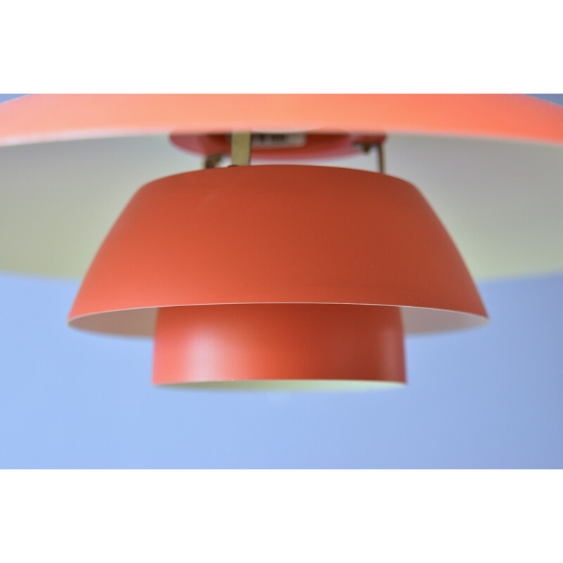 Vintage orange Ph 43 pendant lamp by Louis Poulsen for Poul Henningsen, Denmark