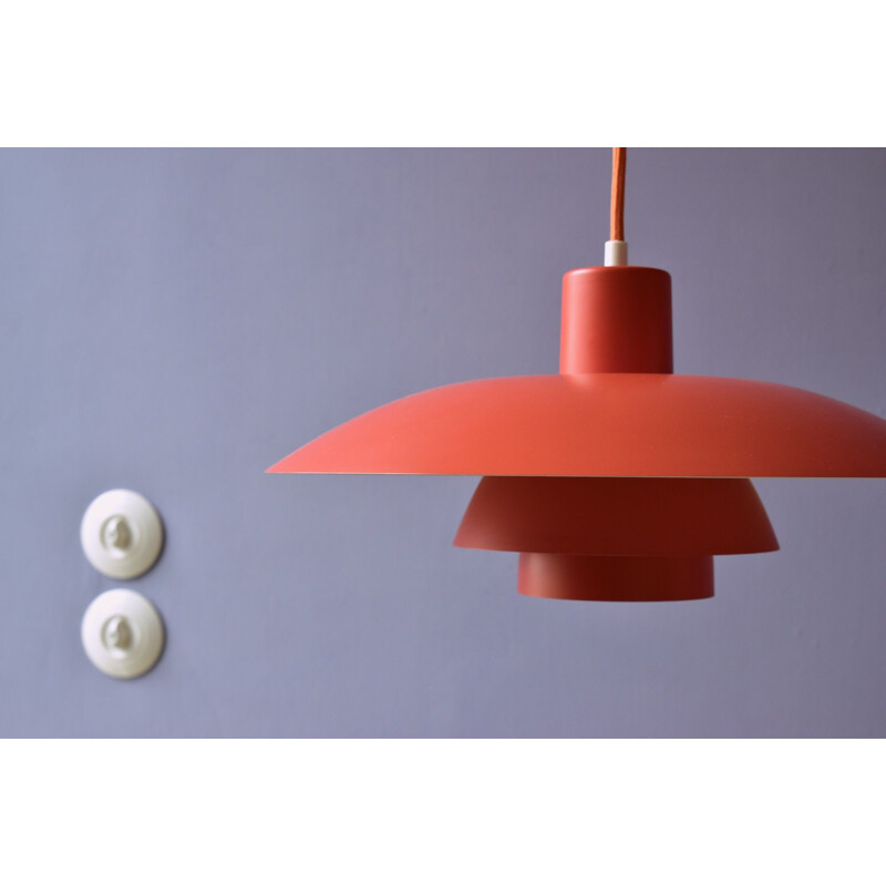 Vintage orange Ph 43 pendant lamp by Louis Poulsen for Poul Henningsen, Denmark