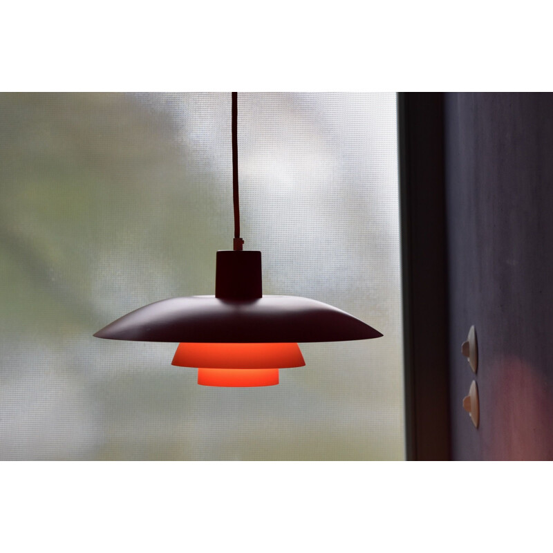 Vintage orange Ph 43 pendant lamp by Louis Poulsen for Poul Henningsen, Denmark