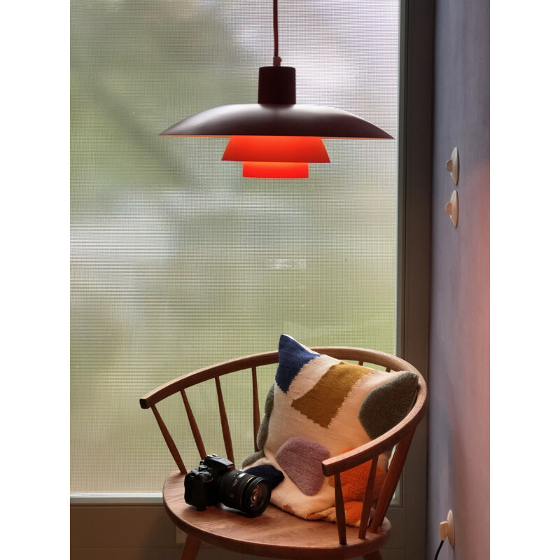 Vintage orange Ph 43 pendant lamp by Louis Poulsen for Poul Henningsen, Denmark