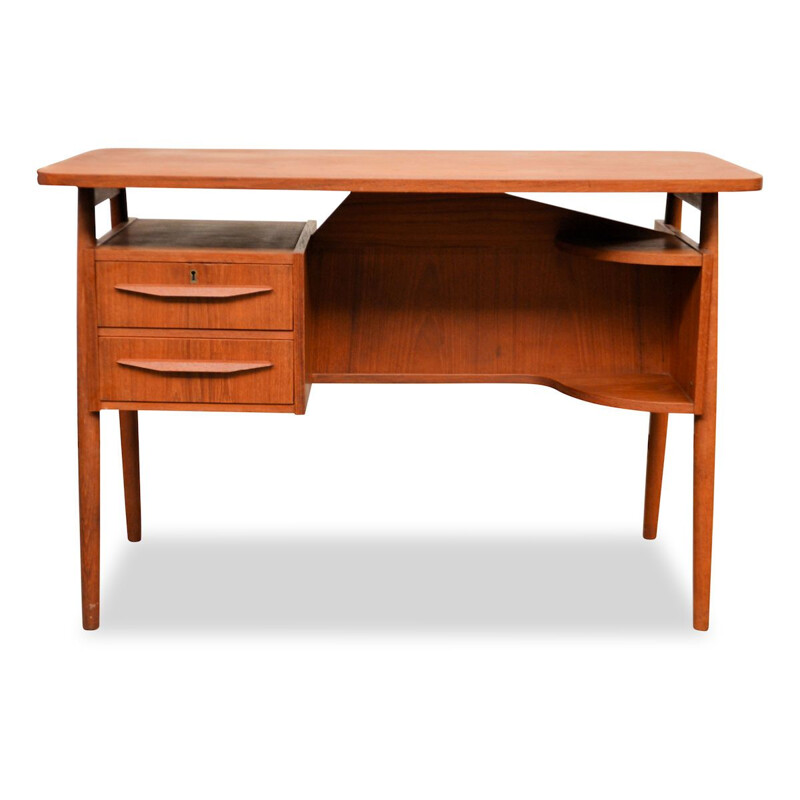 Vintage Danish teak desk by Tibergaard