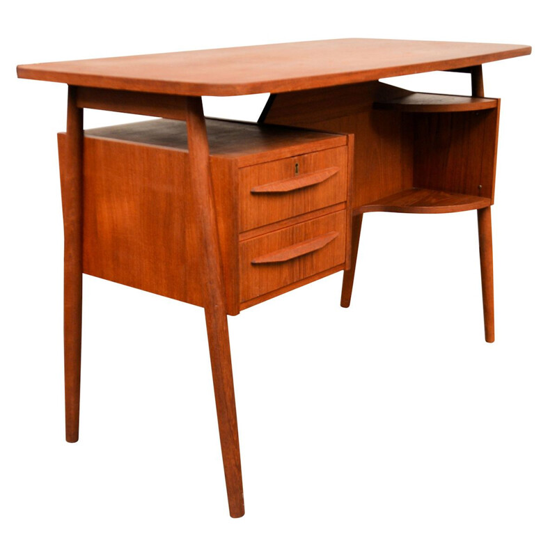 Vintage Danish teak desk by Tibergaard