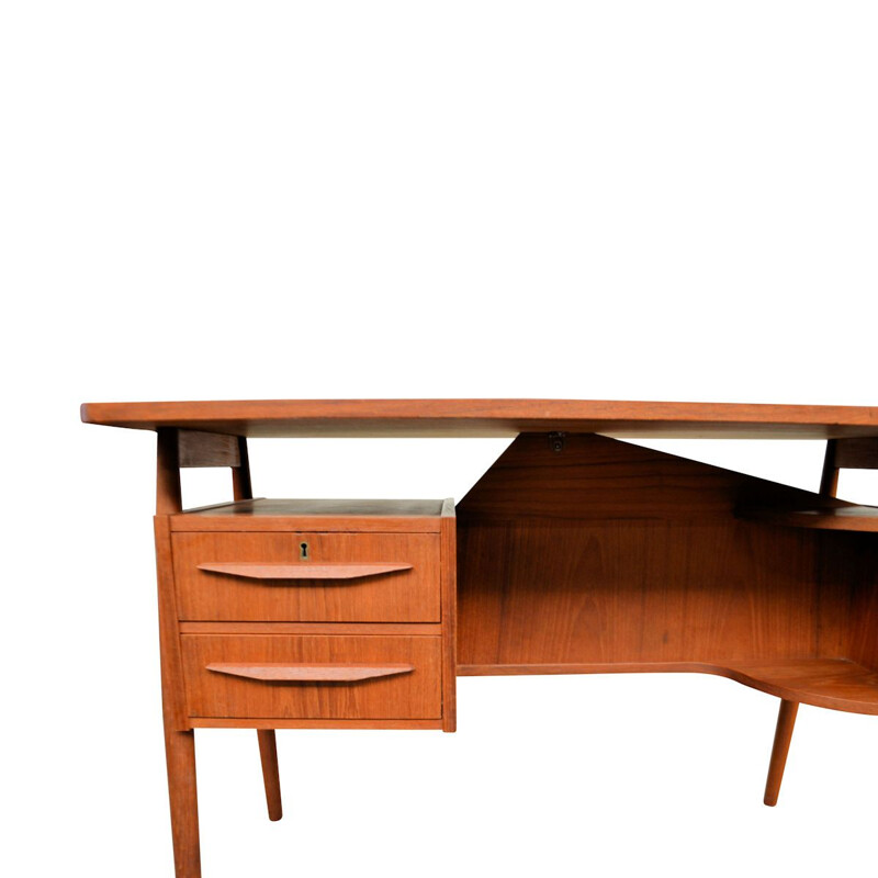 Vintage Danish teak desk by Tibergaard