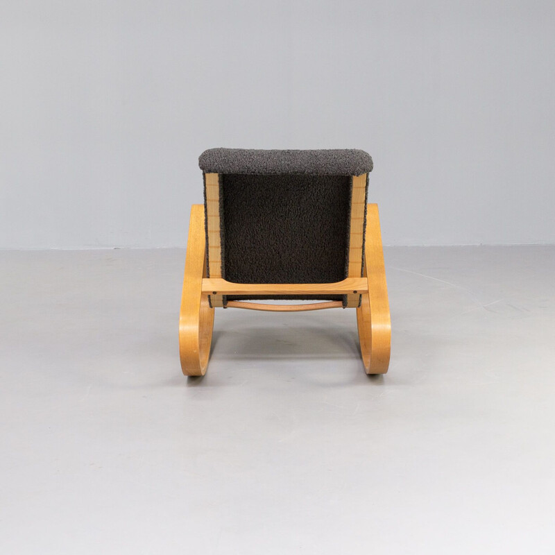 Chaise à bascule vintage "dondolo" en peau de mouton par Luigi Crassevig pour Crassevig, 1970