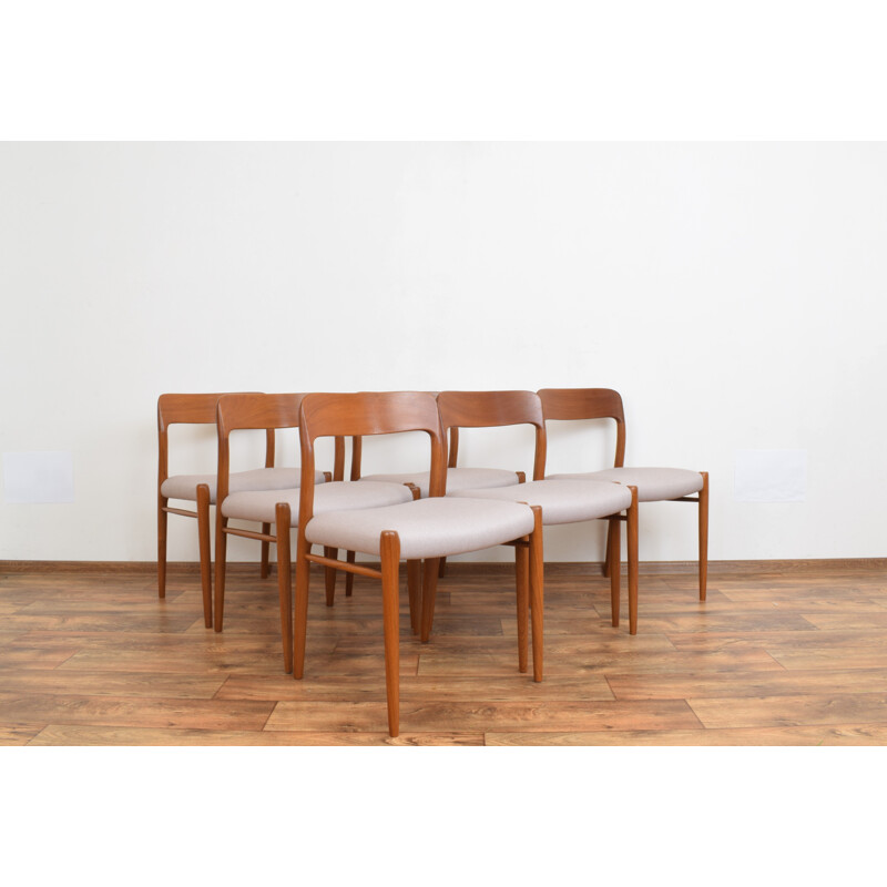 Set of 6 vintage Danish teak dining chairs by Niels Otto Møller for J.L. Møllers, 1960s