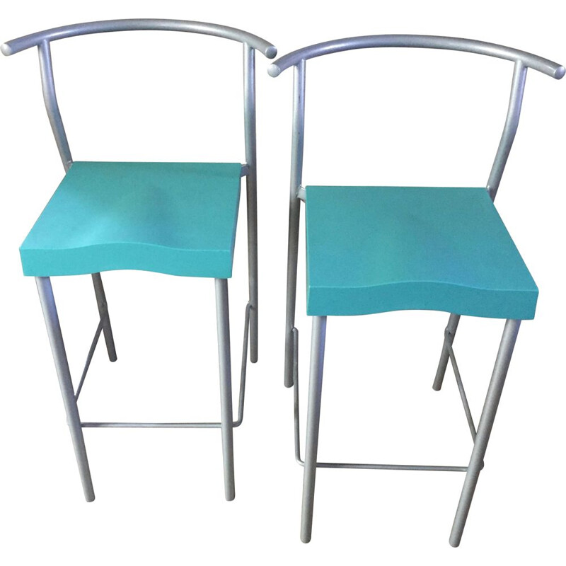 Pair of vintage Hi Glob stools by Starck for Kartell, 1980