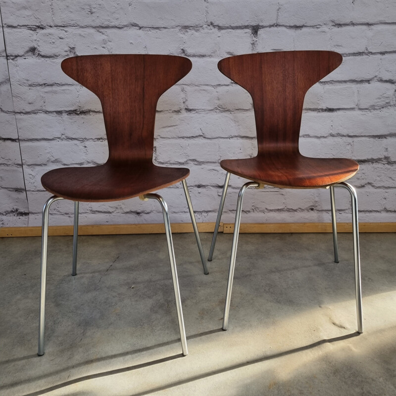 Pair of mid century 3105 Mosquito chairs by Arne Jacobsen for Fritz Hansen, Denmark 1950s