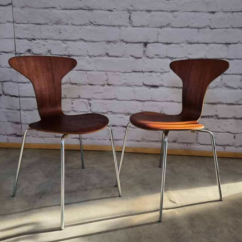 Paar Mosquito Stühle 3105 Vintage von Arne Jacobsen für Fritz Hansen, Dänemark 1950