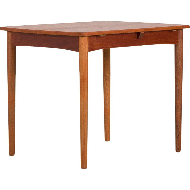 Danish vintage drop leaf table with 2 extra extensions by Arne Vodder, 1960s