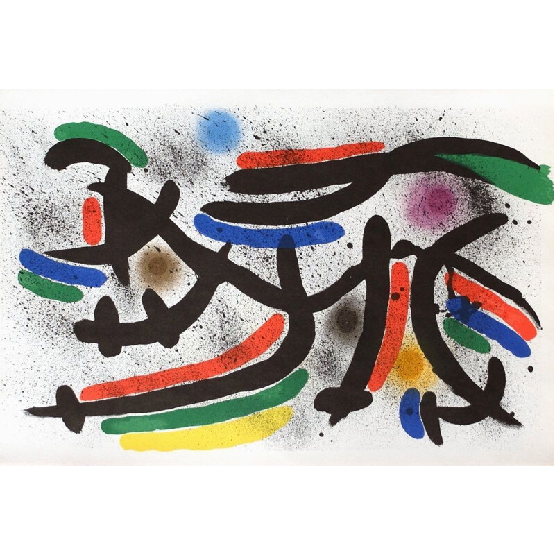 Lithographie vintage miro lithographe par Joan Miro, 1972