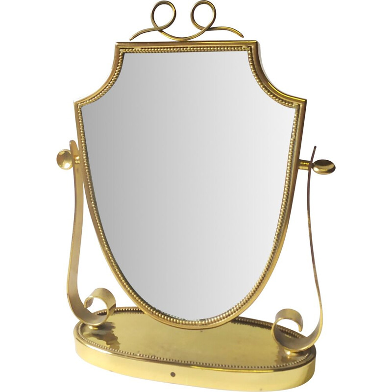 Vintage brass mirror by Gio Ponti for Fontana Arte, 1940s