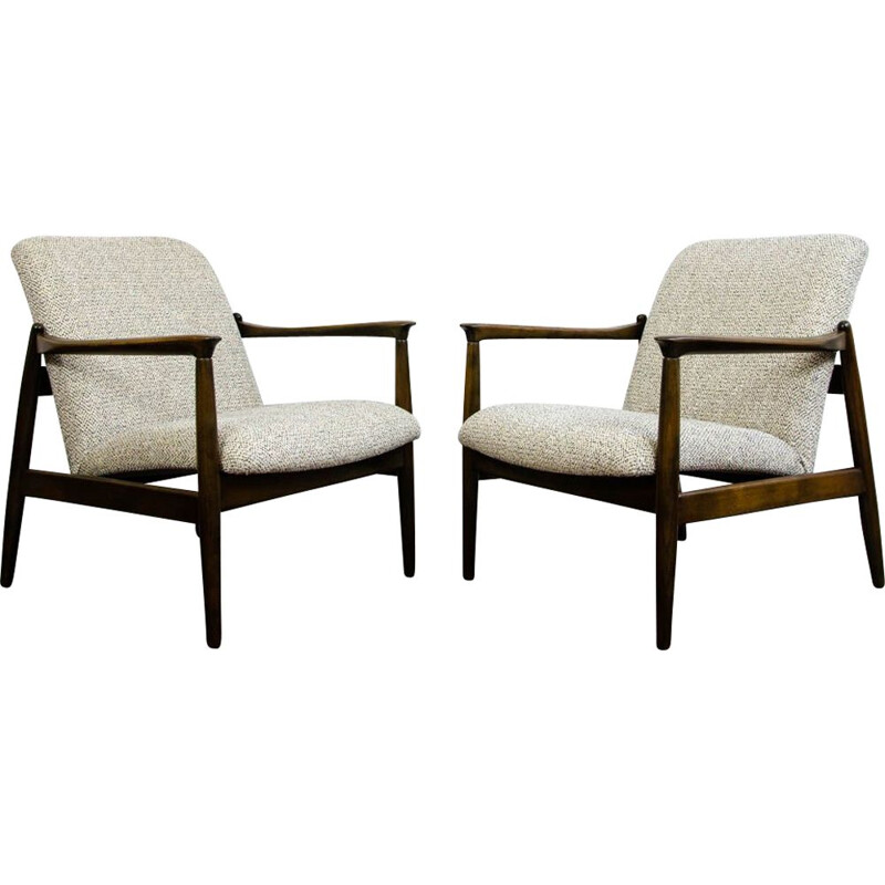 Pair of vintage Gfm-64 armchairs by Edmund Homa, 1960s