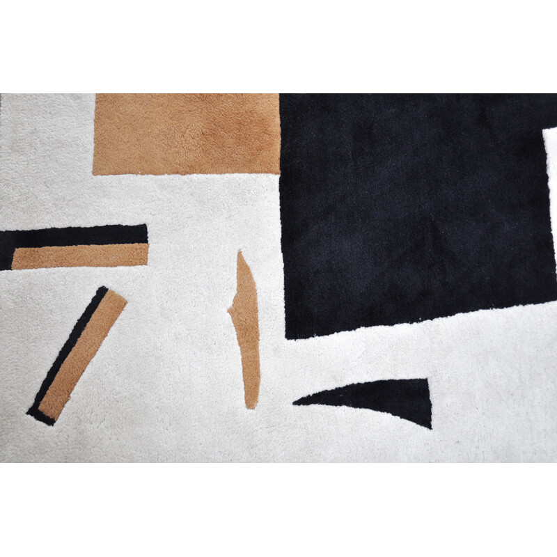 Vintage handgeweven tapijt met abstract patroon, 1980