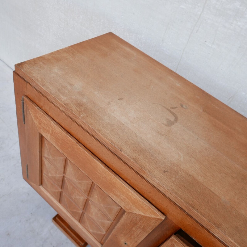 French Art Deco vintage oakwood sideboard, 1940s