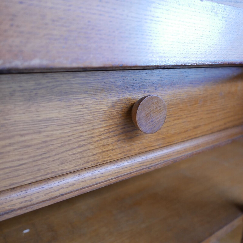 French Art Deco vintage oakwood sideboard, 1940s