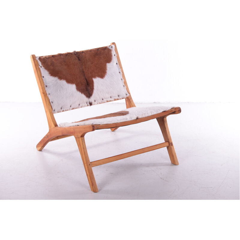 Chaise vintage en peau de vache, 1970