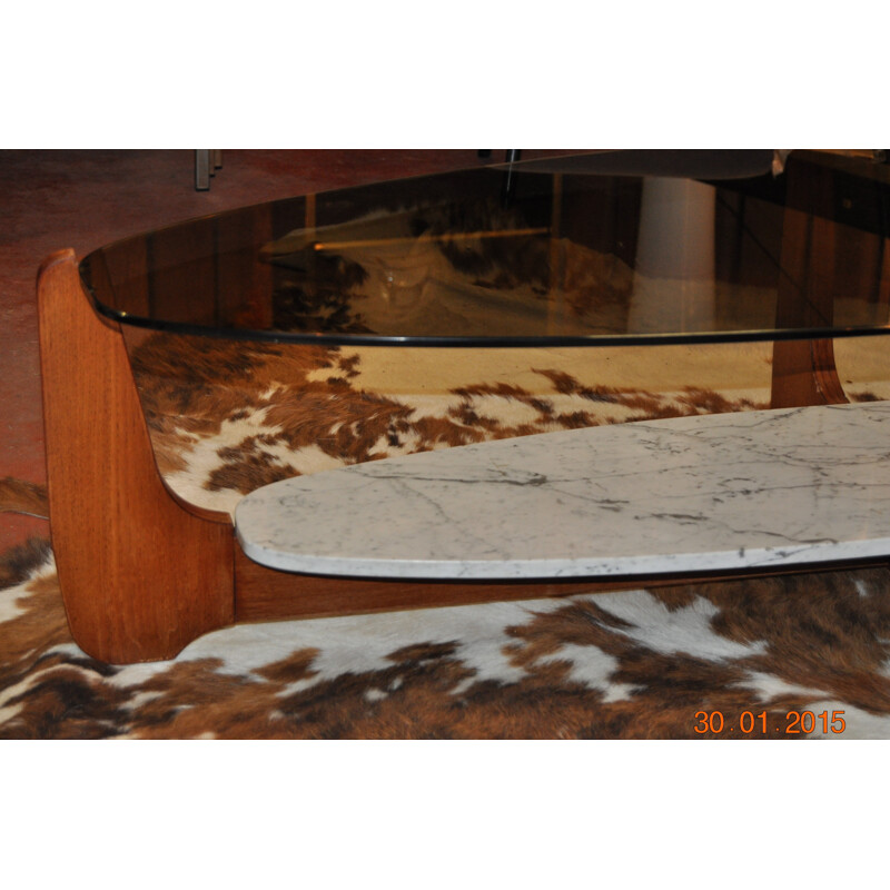 Oval coffee table, Hugues POIGNANT - 1960s