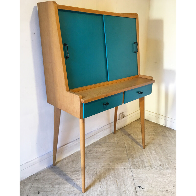 Desk in oak wood with removable tablet - 1950s