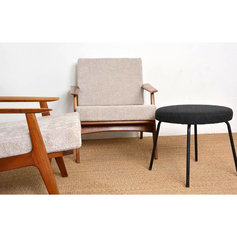 Tabouret vintage de Joseph André Motte pour Steiner, 1958