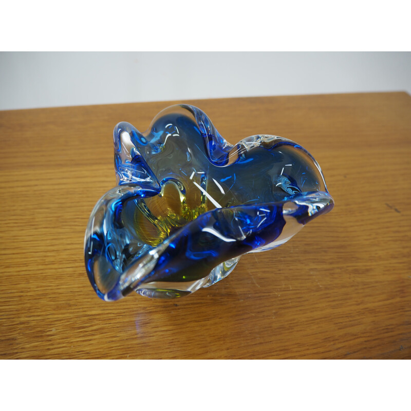 Vintage Art glass ashtray by Josef Hospodka for Chribska Glassworks, 1960s