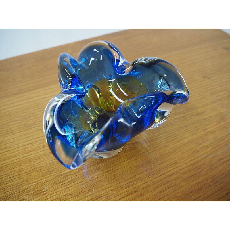 Vintage Art glass ashtray by Josef Hospodka for Chribska Glassworks, 1960s