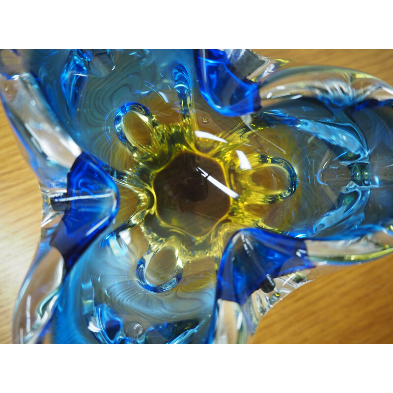 Vintage Art glass ashtray by Josef Hospodka for Chribska Glassworks, 1960s