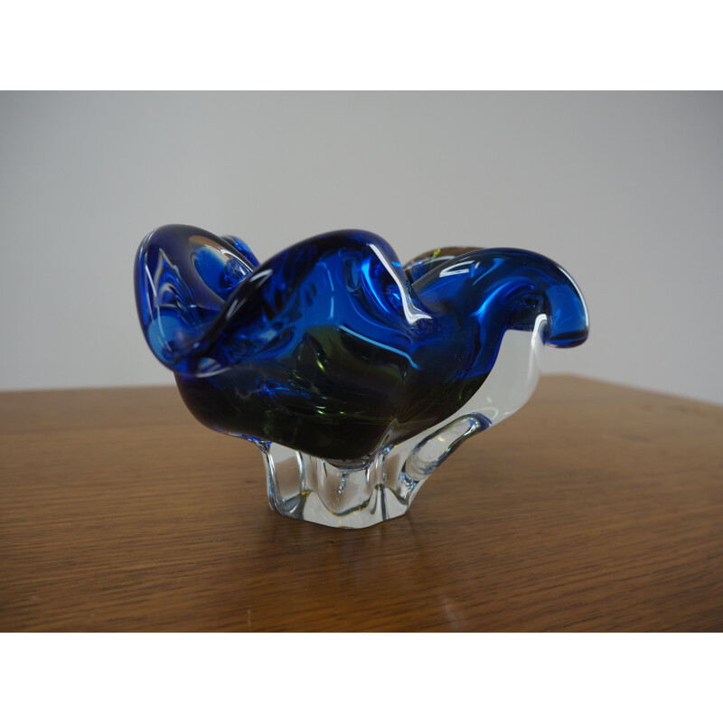 Vintage Art glass ashtray by Josef Hospodka for Chribska Glassworks, 1960s