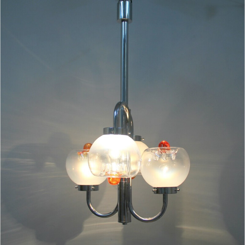 Big Mazzega chandelier in Murano glass - 1960s
