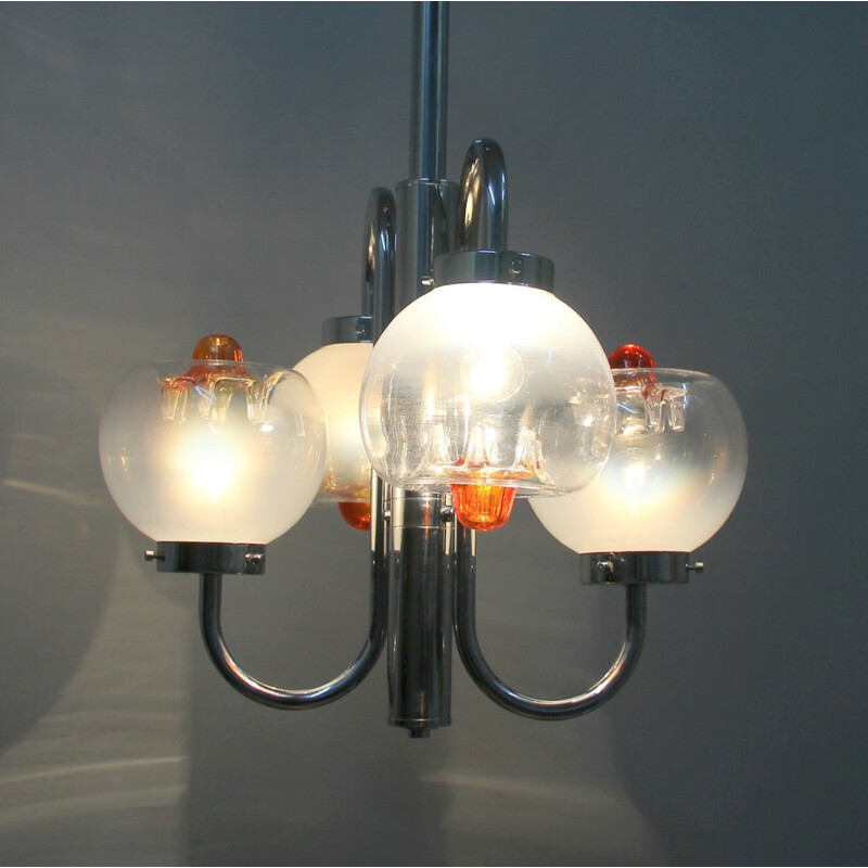 Big Mazzega chandelier in Murano glass - 1960s