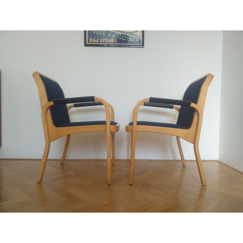 Paire de fauteuils Alvar Aalto vintage par Artek, Finlande 1960