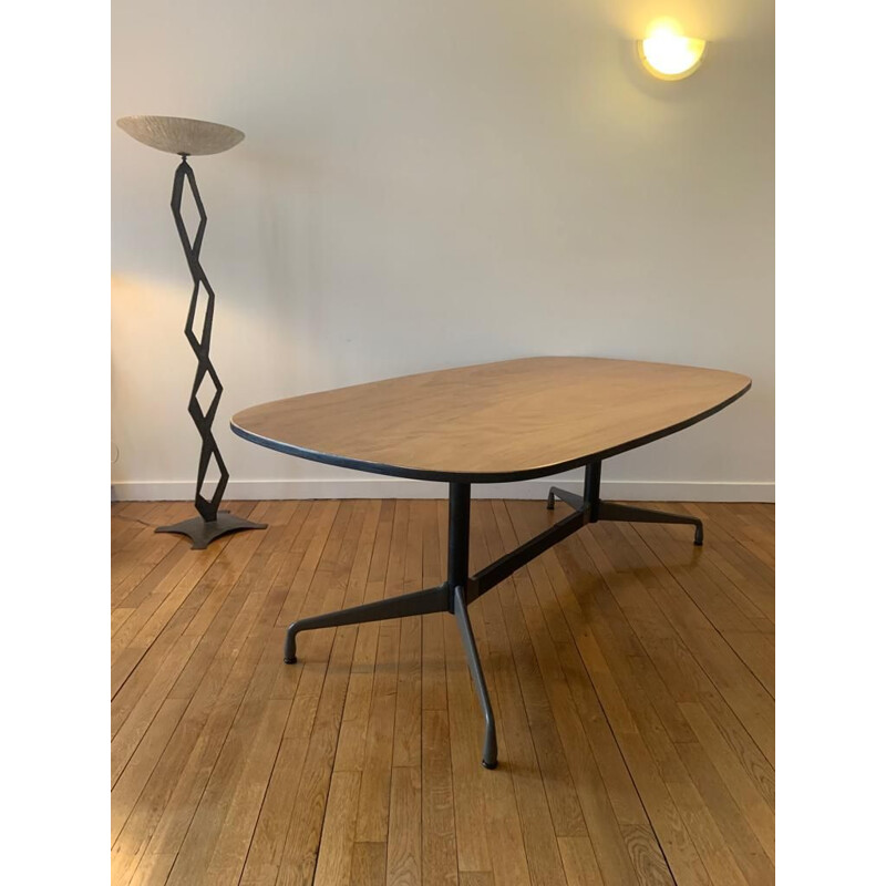 Vintage segmented oval table by Charles and Ray Eames, 1970