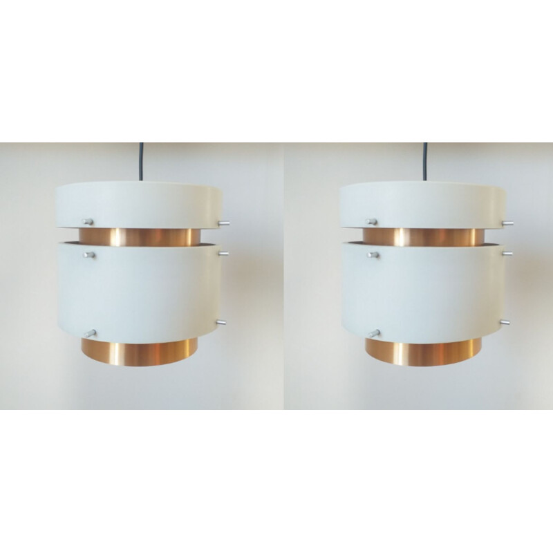 Pair of mid century pendant lamps, Denmark 1970s