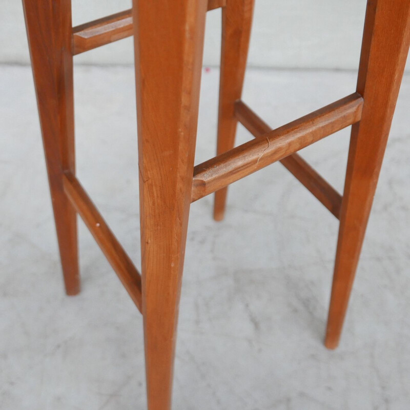 Pair of mid-century elmwood bar stools by Pierre Chapo, France 1970s