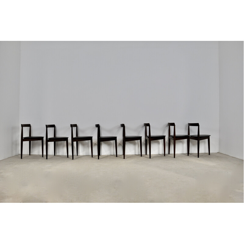Set of 8 vintage chairs by Hans Olsen for Frem Røjle, 1960s