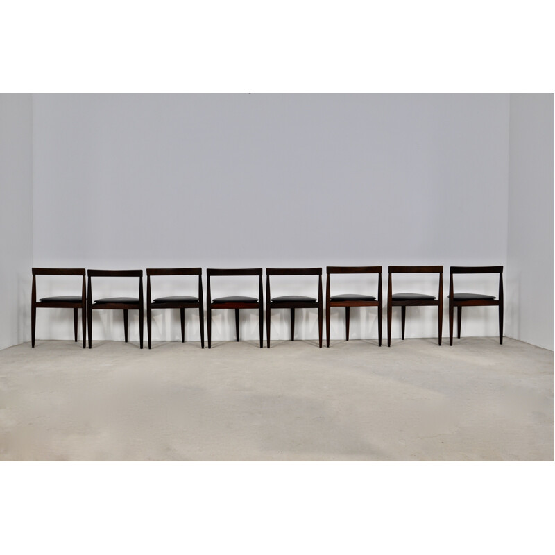 Set of 8 vintage chairs by Hans Olsen for Frem Røjle, 1960s