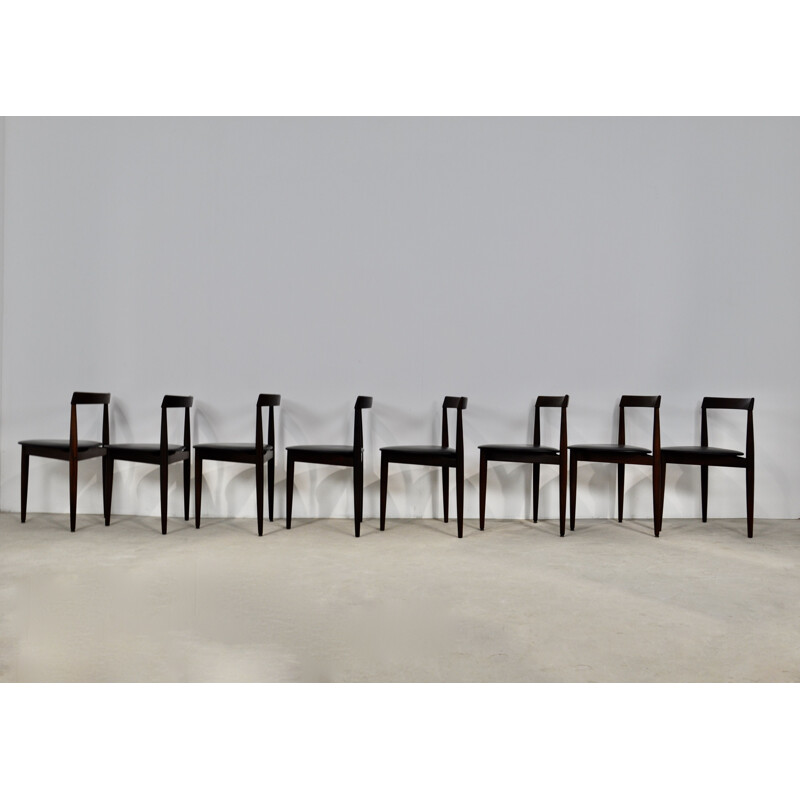 Set of 8 vintage chairs by Hans Olsen for Frem Røjle, 1960s