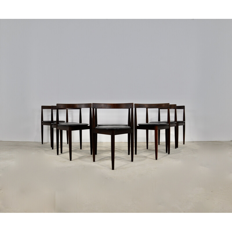 Set of 8 vintage chairs by Hans Olsen for Frem Røjle, 1960s