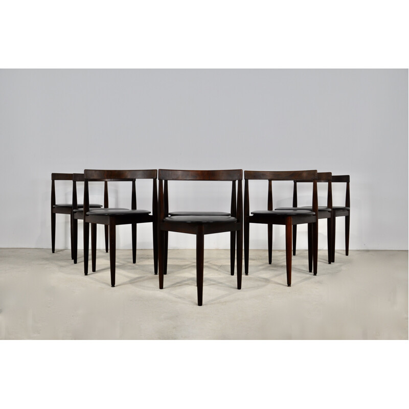 Set of 8 vintage chairs by Hans Olsen for Frem Røjle, 1960s