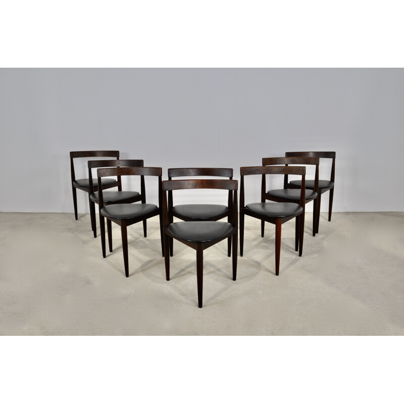 Set of 8 vintage chairs by Hans Olsen for Frem Røjle, 1960s