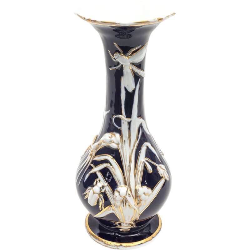 Vase libellule vintage Art Nouveau, 1900