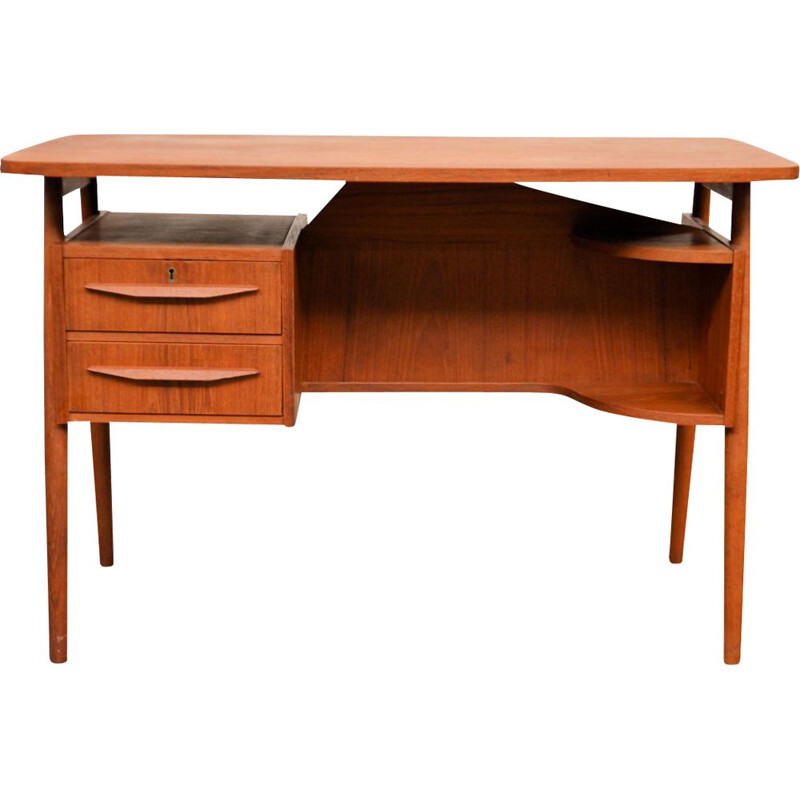 Vintage Danish teak desk by Tibergaard