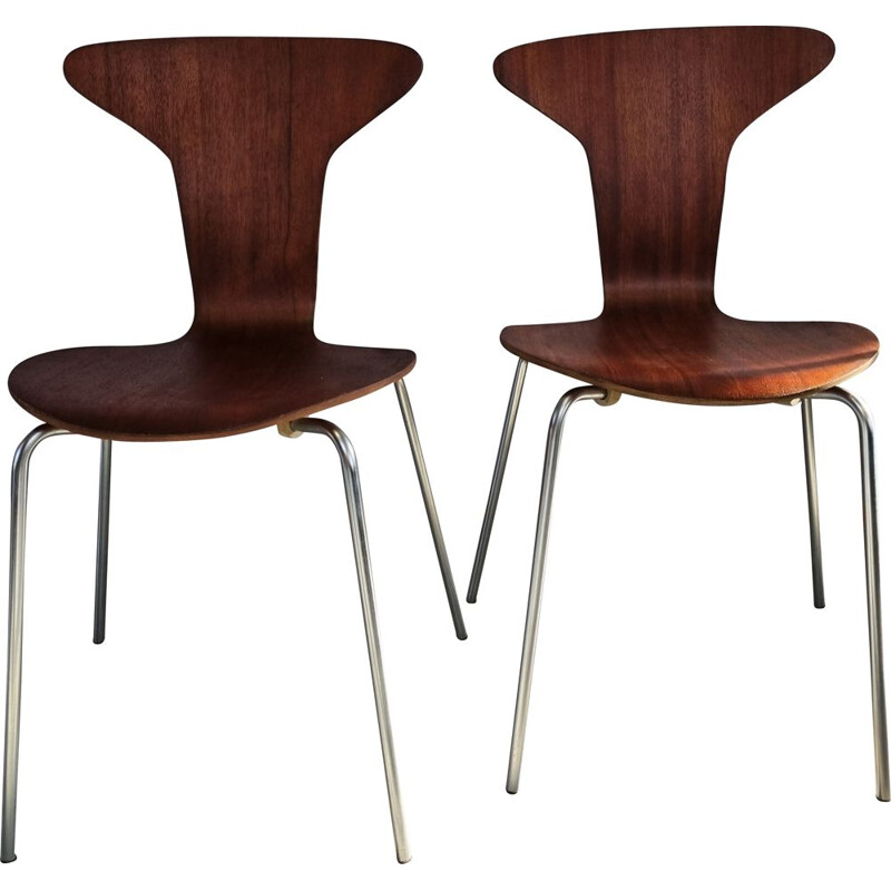 Paar vintage Mosquito 3105 stoelen van Arne Jacobsen voor Fritz Hansen, Denemarken 1950
