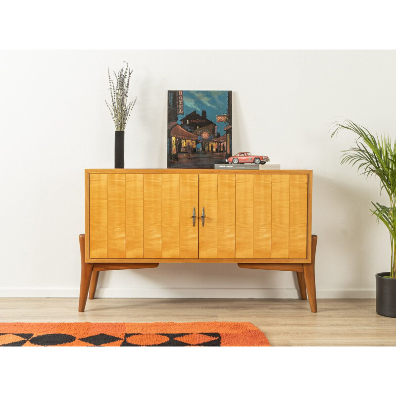 Vintage walnut & birchwood chest of drawers, Germany 1950s