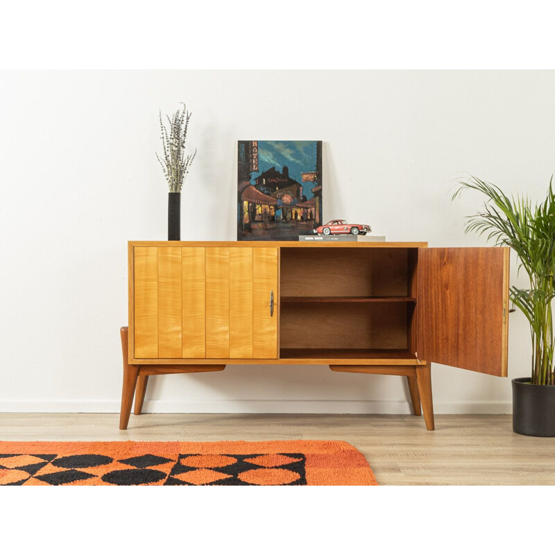 Vintage walnut & birchwood chest of drawers, Germany 1950s