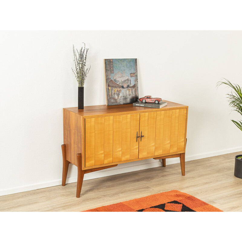 Vintage walnut & birchwood chest of drawers, Germany 1950s